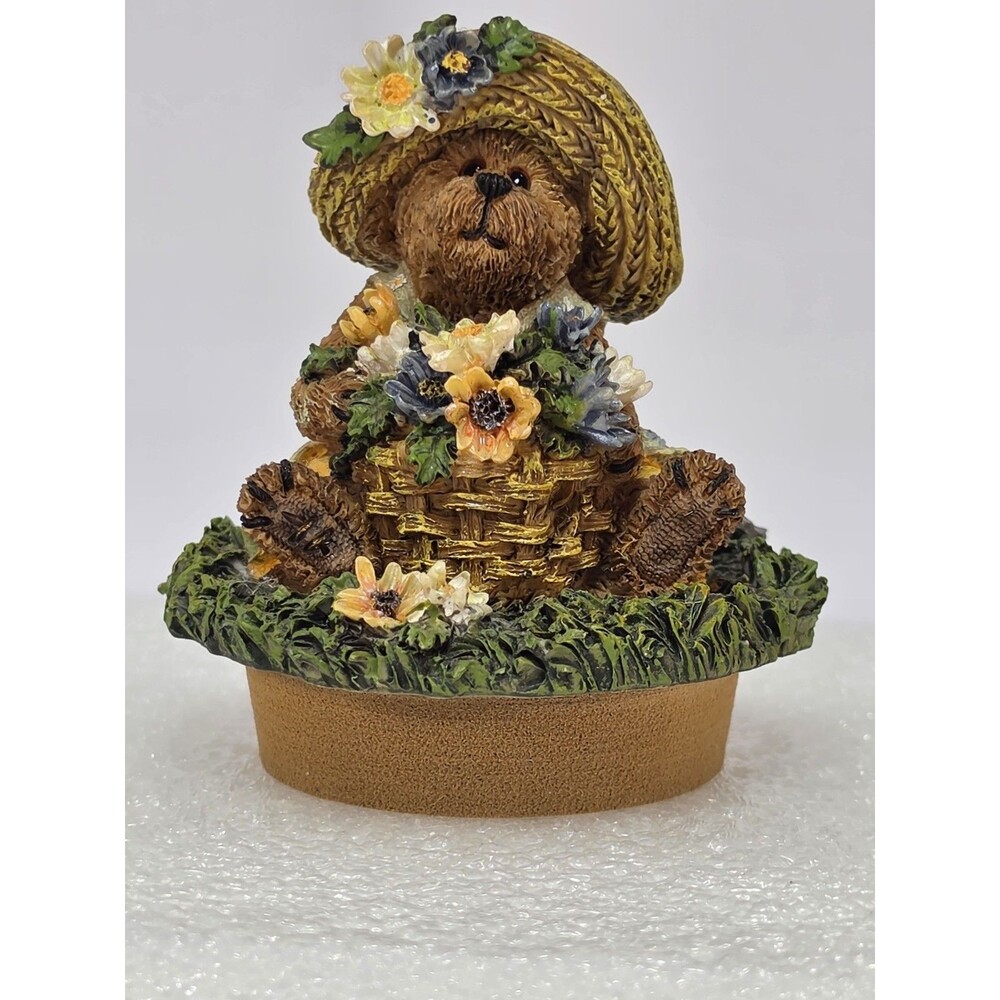 Boyd's Bear Floral Candle Topper for small jar candles